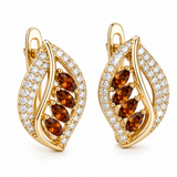 BOUCLES D'OREILLES RUBIS | OR ROSE