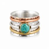 Bague vintage turquoise or & argent Coco