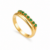 Bague superposée vert émeraude Mary
