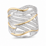 Bague torsadée multi-rangs élégante