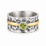 Bague zirconia verte élégante