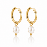 Boucles d'oreilles créoles perle Bella