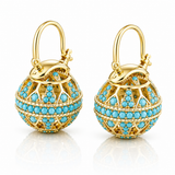 Boucles d'oreilles globe filigrane turquoise