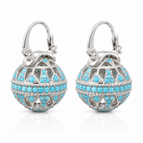 Boucles d'oreilles globe filigrane turquoise