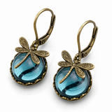 Boucles d'oreilles libellule or antique