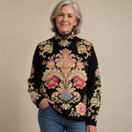 AVA | PULL TRICOTÉ FLEURI VINTAGE