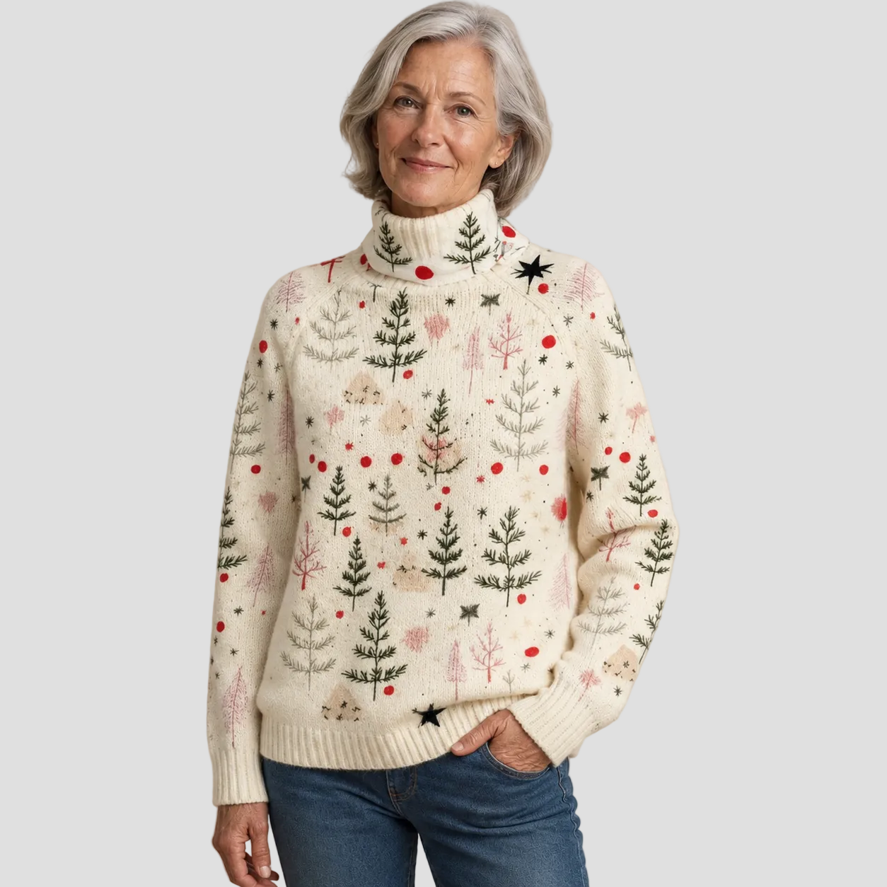 ELFENBEIN | PULL COL ROULÉ TRICOTÉ DE NOËL