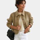 YSALIE | VESTE SUÉDÉE BOUTONNÉE