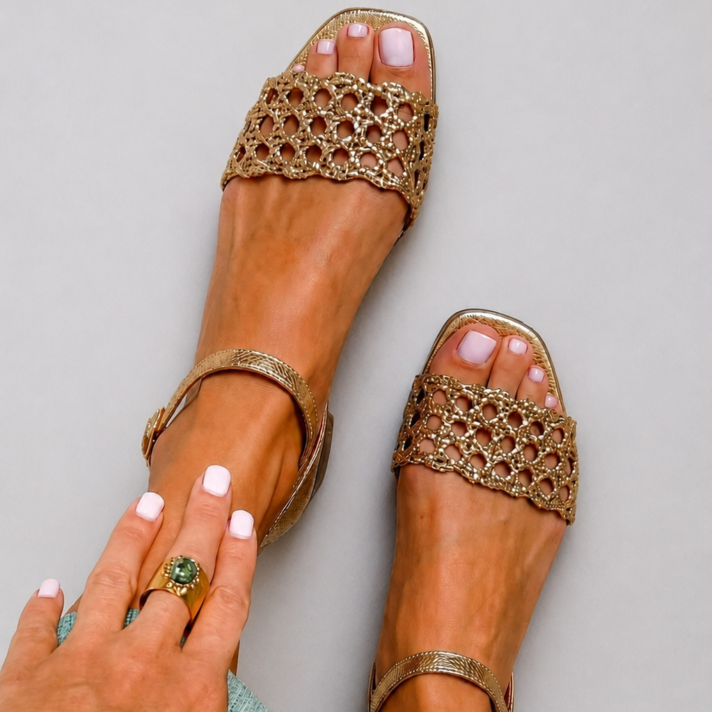 Victoire | Sandales dorées Charme d'été