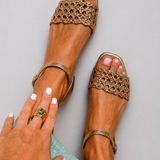 Victoire | Sandales dorées Charme d'été