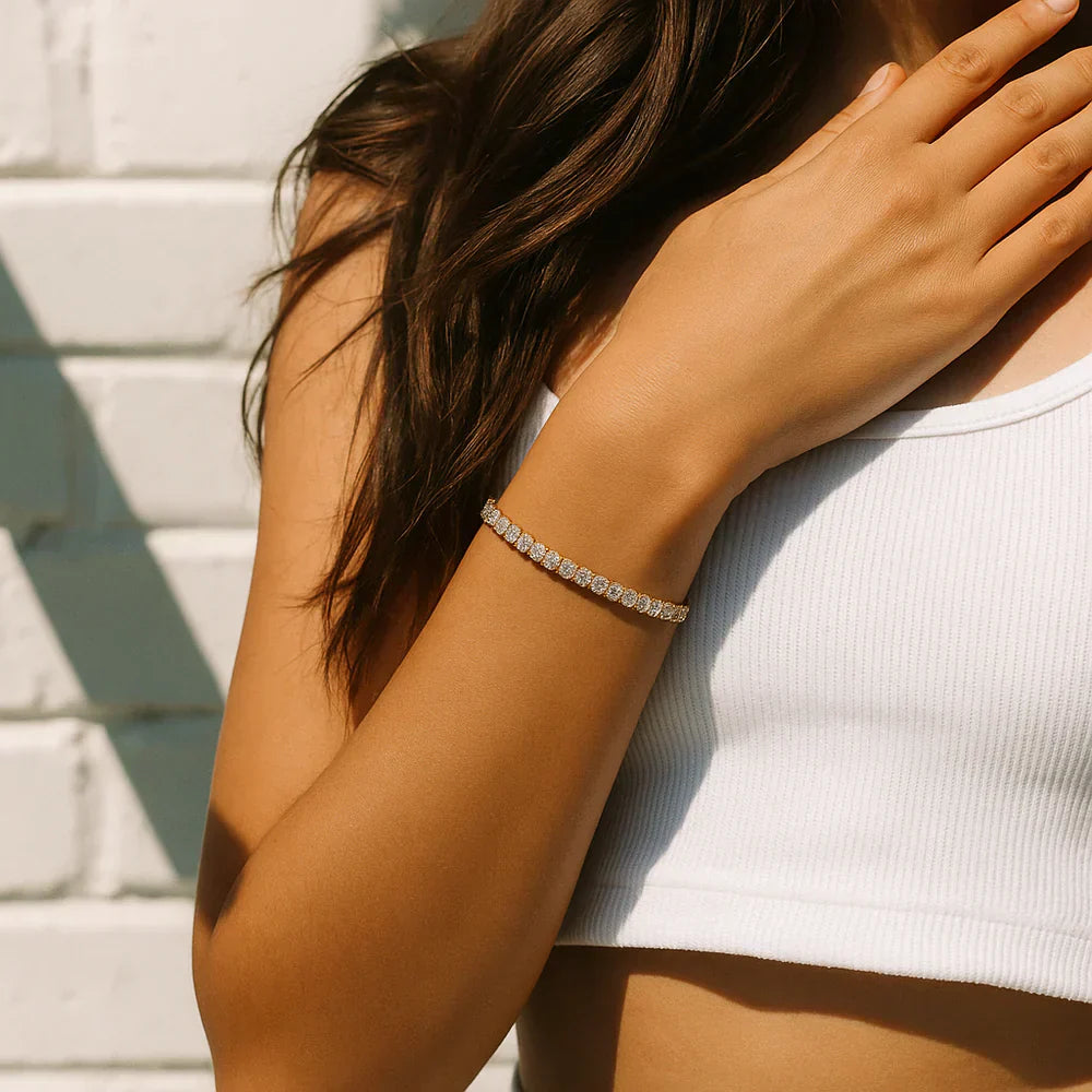 Moissanite Tennis bracelet  Gold