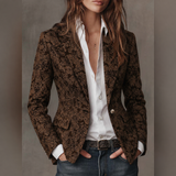 Blazer Fitted in Jacquard Paisley per Donne
