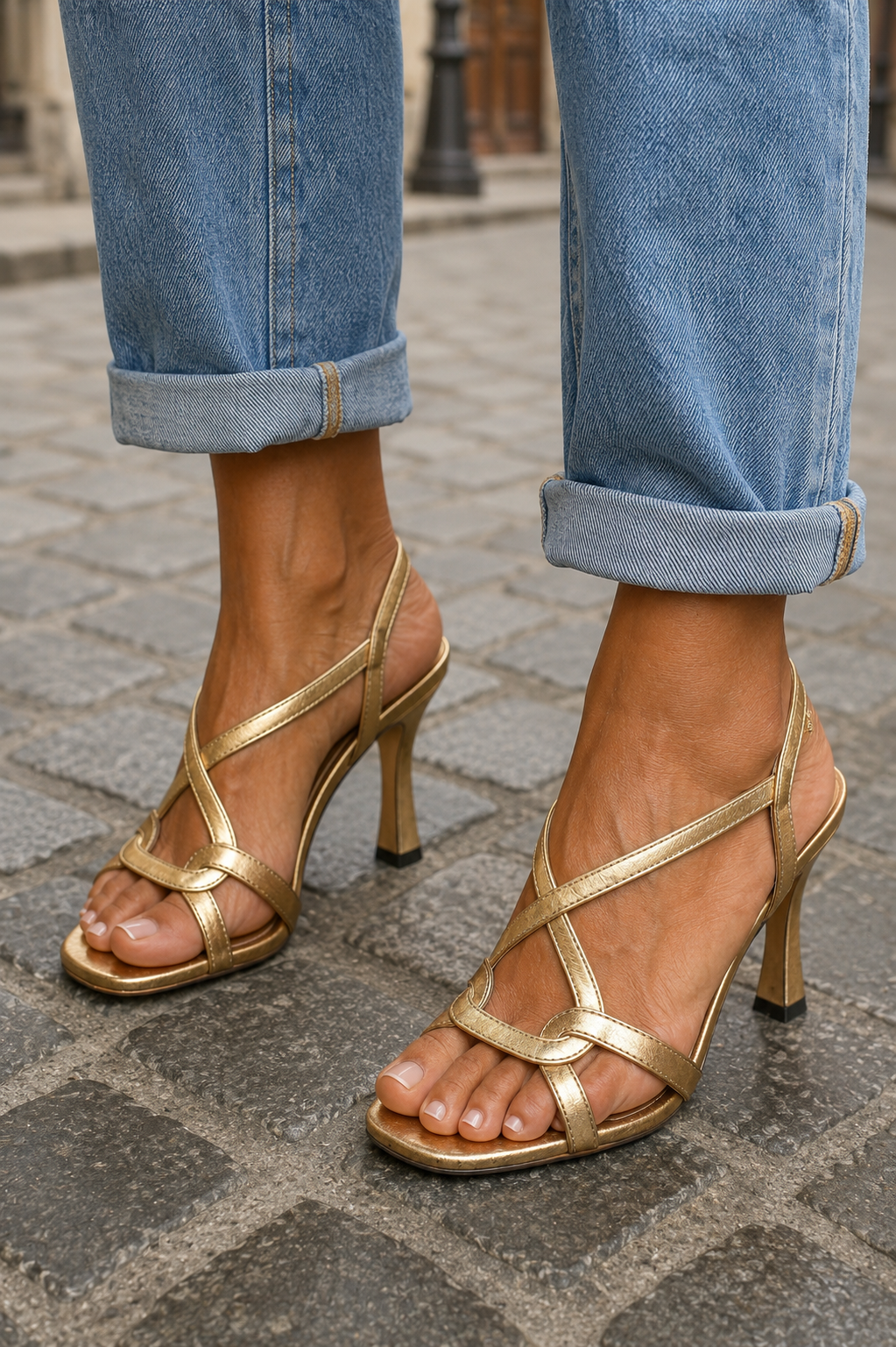 Gabrielle | Sandales d'Été Dorées Charme