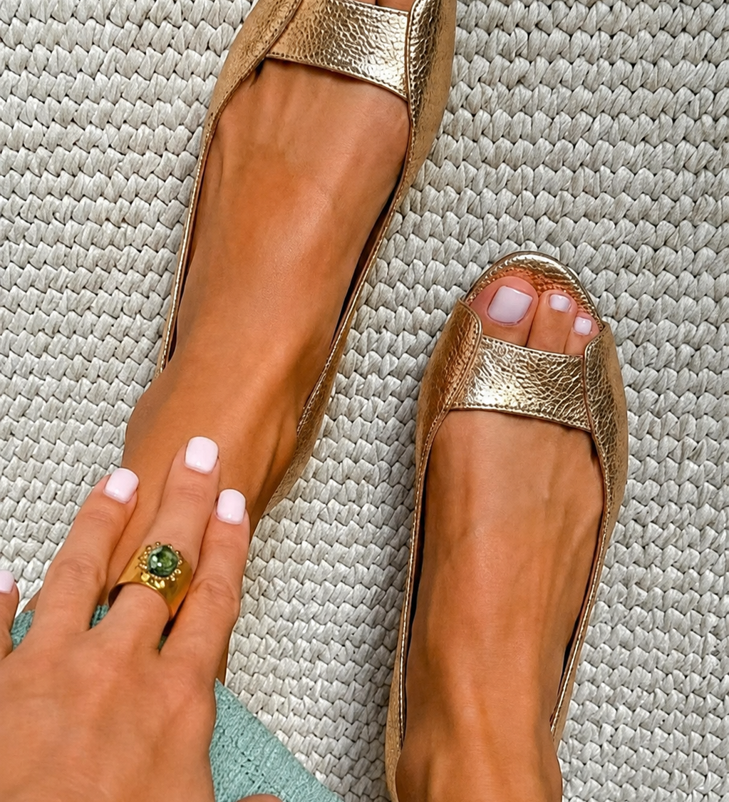 Margaux | Sandales Dorées Comfort Chic