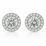 Glacé Glamour round Earrings | White gold