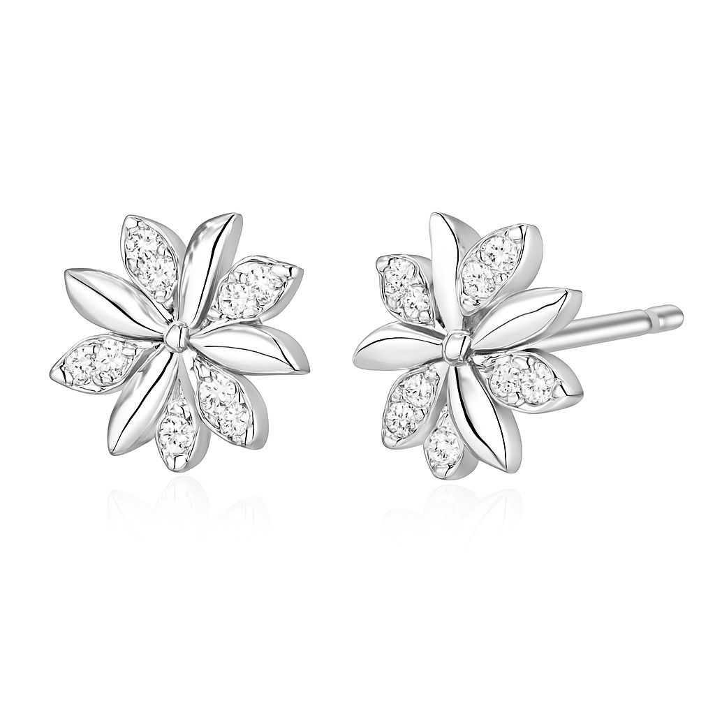 BOUCLES D'OREILLES | OR BLANC