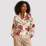 WILHELMINE | VESTE ZIPPÉE IMPRIMÉE ROSE VINTAGE