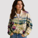 ZELDA | VESTE ZIPPÉE CHARDON ÉCOSSAIS
