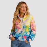 AUGUSTA | VESTE ZIPPÉE FLORAL AQUARELLE OMBRÉ