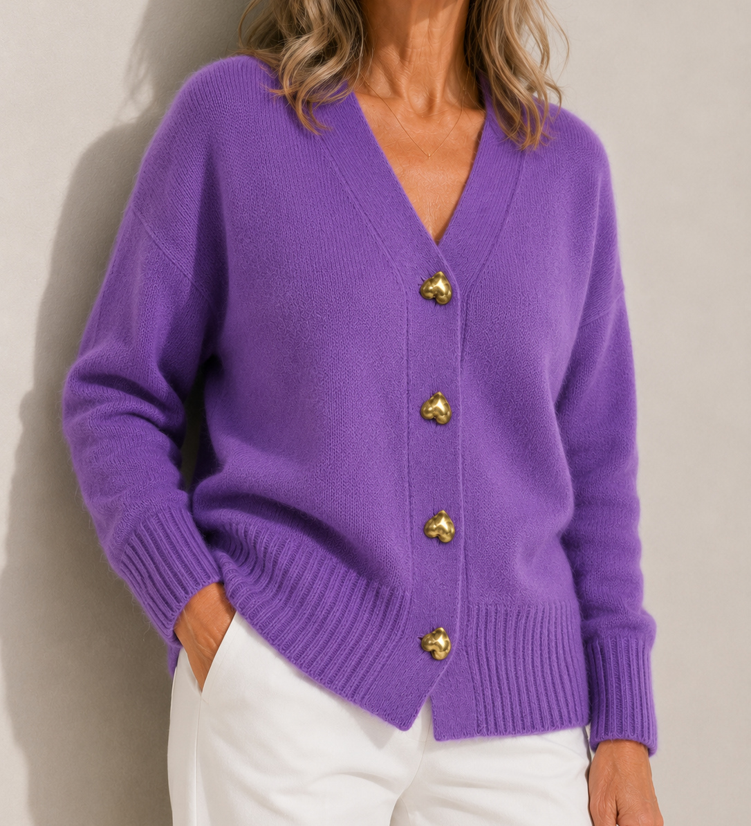 HAZEL | CARDIGAN À BOUTONS CŒUR