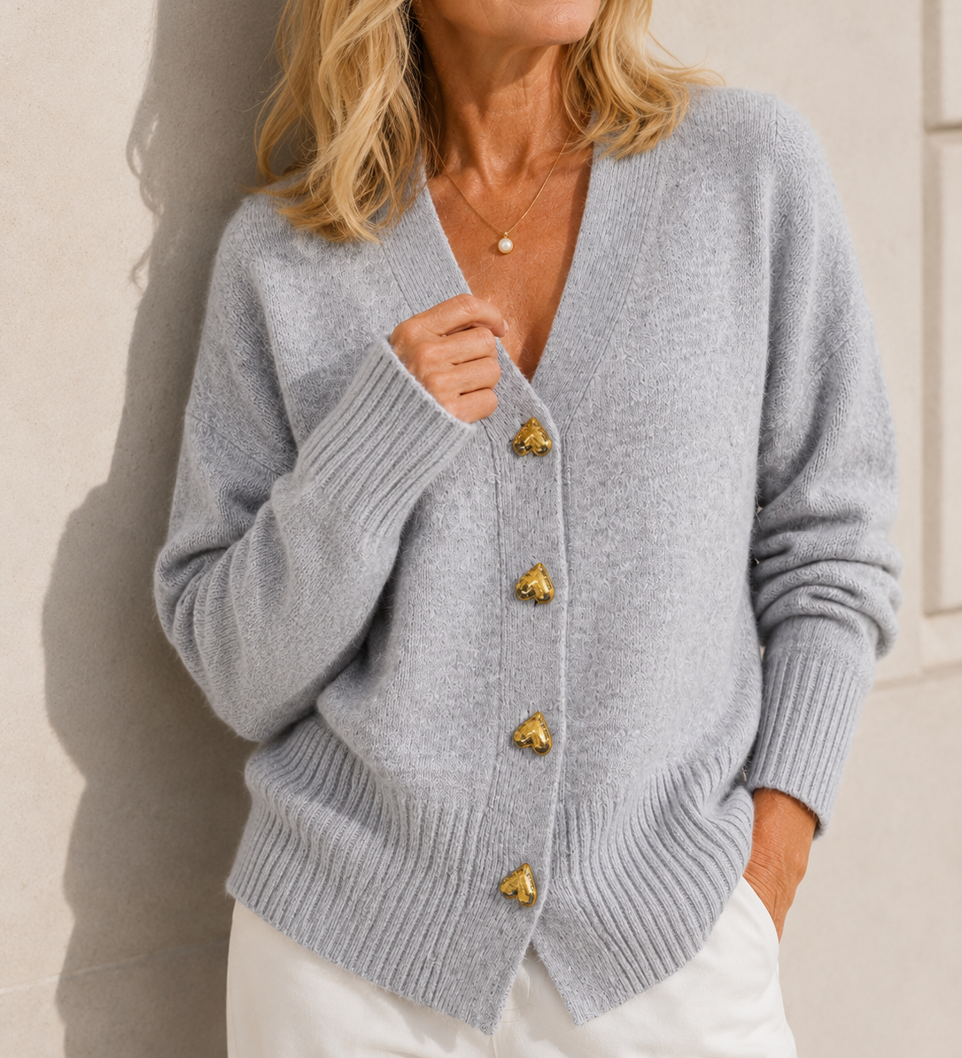 HAZEL | CARDIGAN À BOUTONS CŒUR
