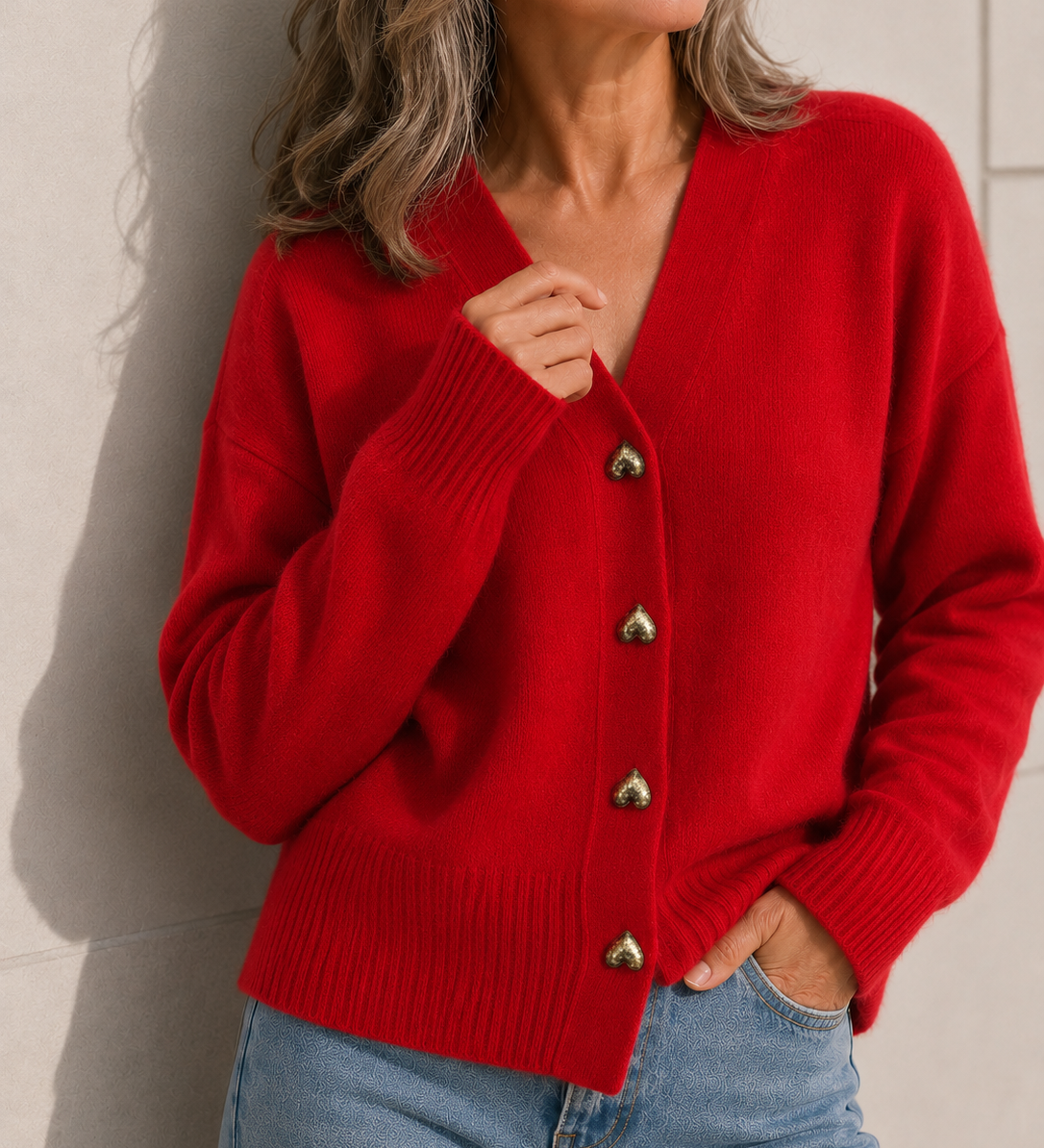 HAZEL | CARDIGAN À BOUTONS CŒUR