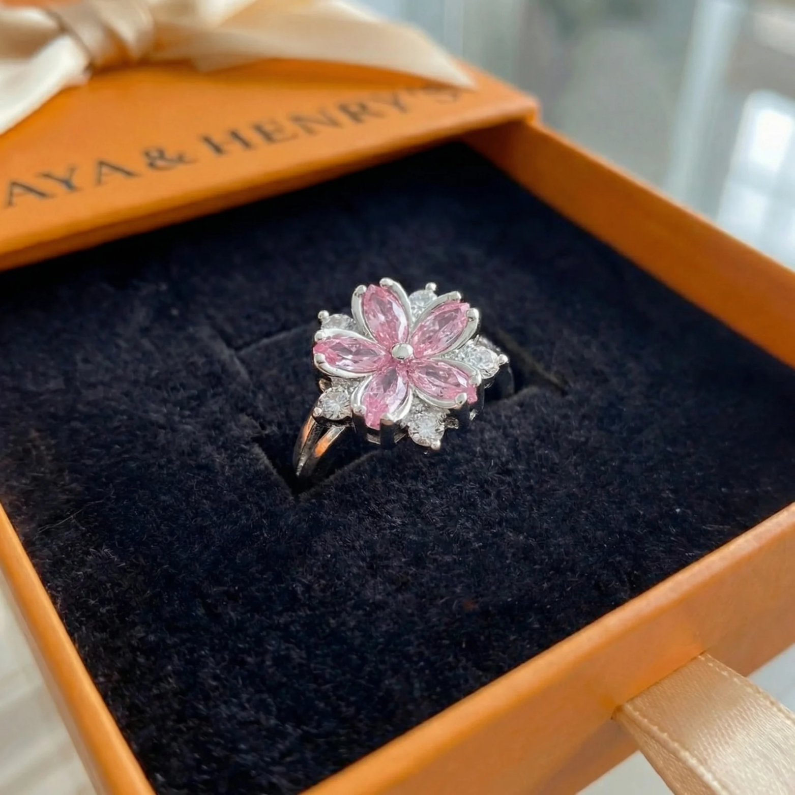 Bague Cerise Fleur | Or Blanc