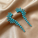 Classic Boho Western Style Turquoise Cluster Dangle Earrings
