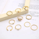 10 Pack of Bohemian Rings - Gold