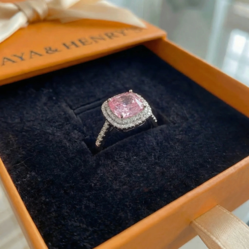 Bague Coussin Rose Saphir | Or Blanc