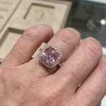 Cushion Pink Sapphire Ring | Rose Gold