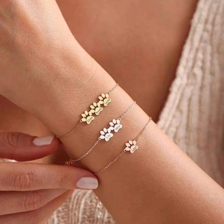 BRACELET PRÉNOM AVEC PATTE PERSONNALISÉ