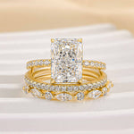 Jaily 3PC Wedding Ring Set - Gold