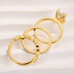 Jaily 3PC Wedding Ring Set - Gold