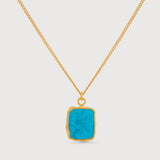 COLLIER ÉLÉGANT TURQUOISE PIERRE PRÉCIEUSE PLAQUÉ OR