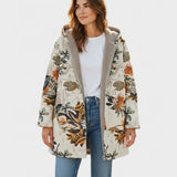 ELENA | MANTEAU SHERPA BOHO FLEURI À CAPUCHE