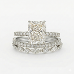 Jaily 3PC Wedding Ring Set - White Gold
