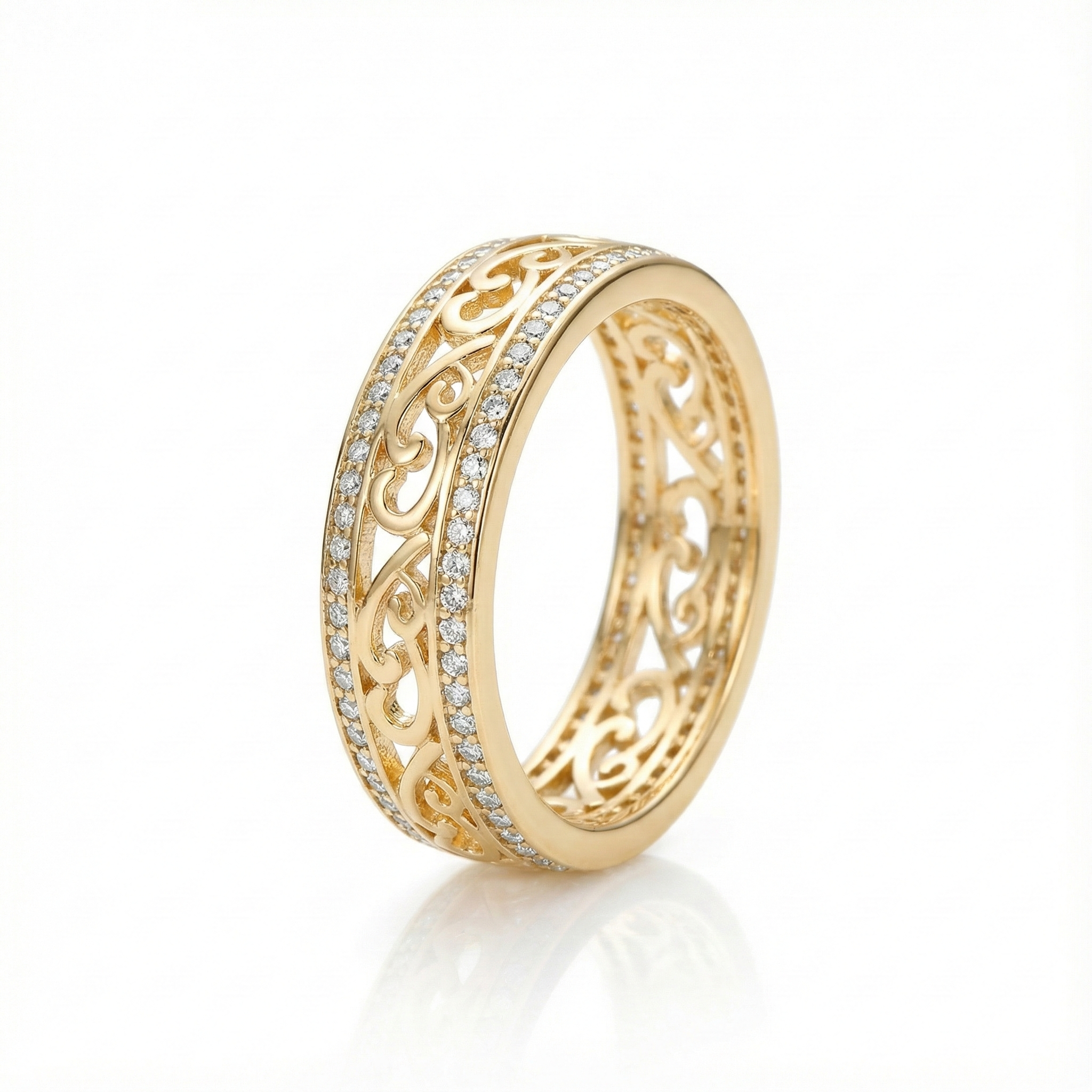 Shiny Hollow Gold Ring - Gold
