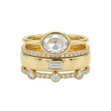 Set de bagues vintage or et zirconia