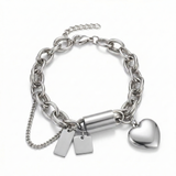 Heartened Chunky Bracelet - Silver