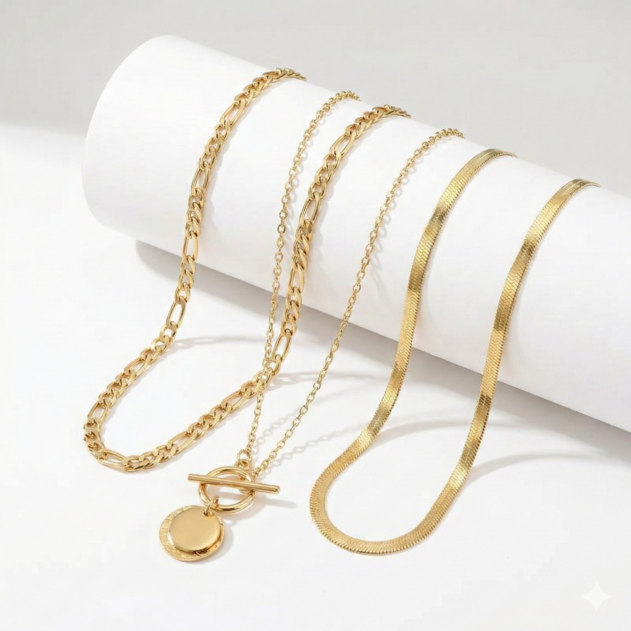 COLLIER TEXTURÉ PIÈCE SUPERPOSÉ | OR
