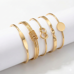 Knotted Elegance Bracelet Set | Gold