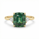 Vintage-Inspired Green Gemstone Gold - Ring