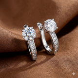 Channel Moissanite Huggie Earrings - White gold