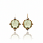 BOUCLES D'OREILLES VINTAGE VERT PERLE