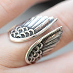 BAGUE RÉGLABLE ANGE EN 925 STERLING ARGENT
