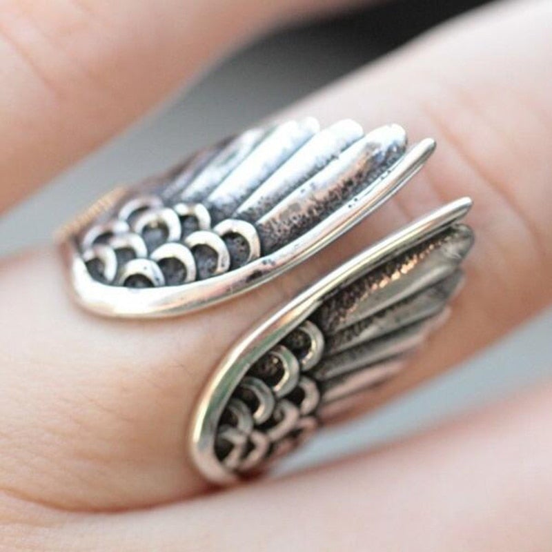 BAGUE RÉGLABLE ANGE EN 925 STERLING ARGENT