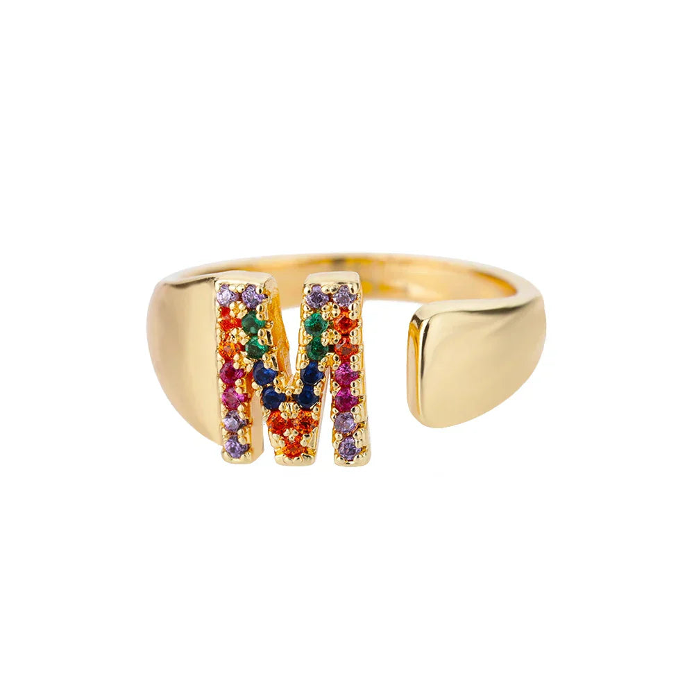 Muse - Gold Stainless Steel Initial Ring