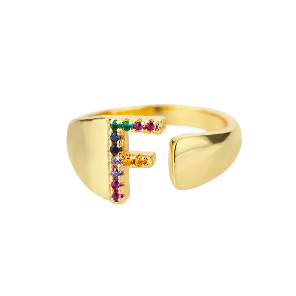 Faith - Gold Stainless Steel Initial Ring