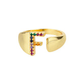 Faith - Gold Stainless Steel Initial Ring